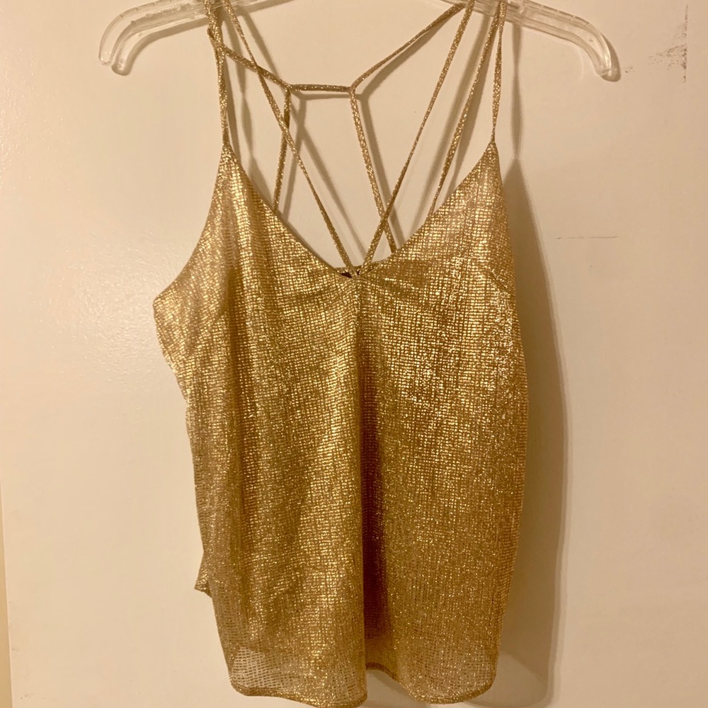Shiny Gold Strappy Top